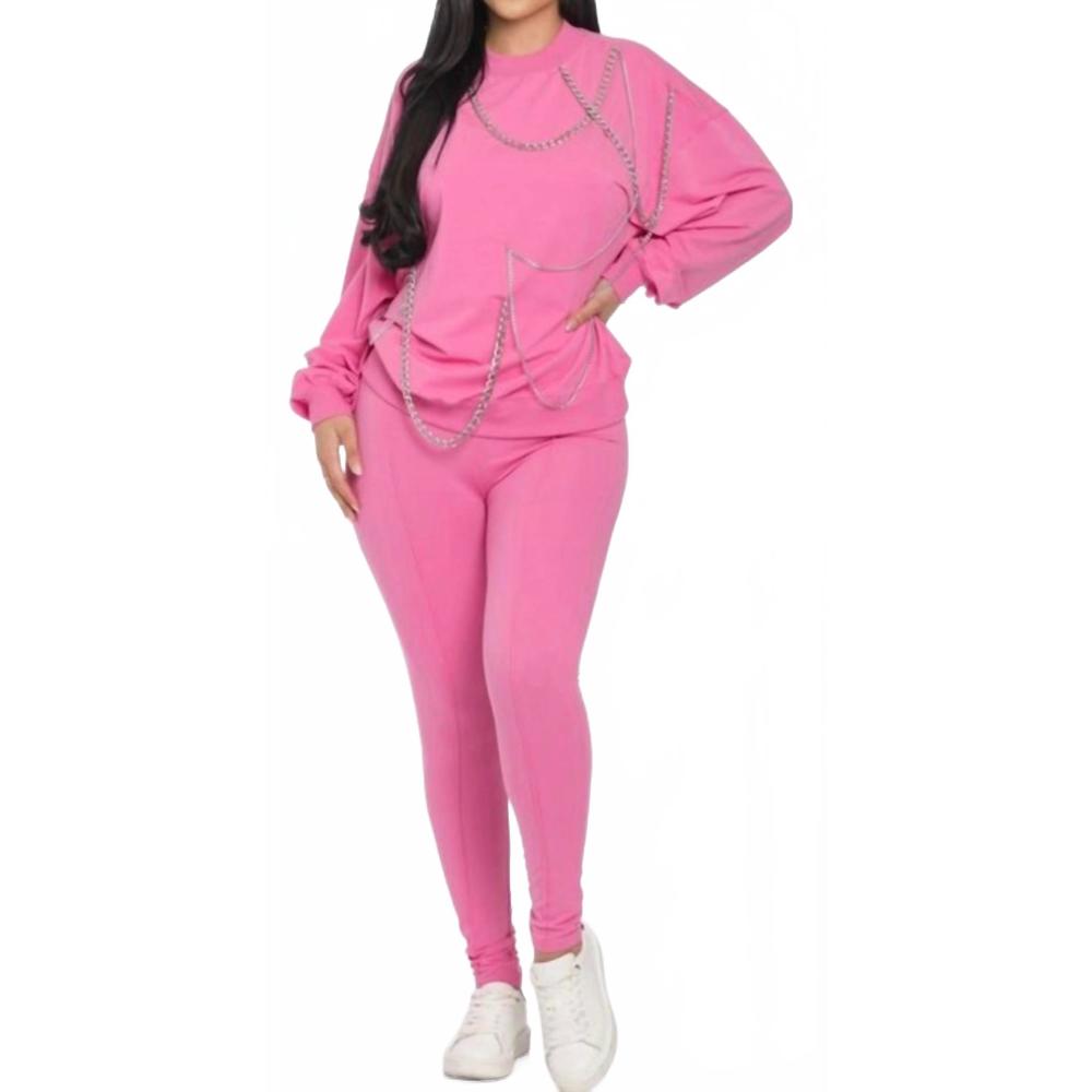NEW CAPSULLE chain reaction pant set in pink